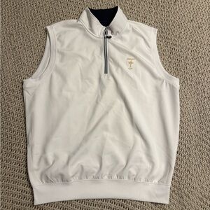 Fairway & Greene White Sleeveless Zip-Up Golf Vest